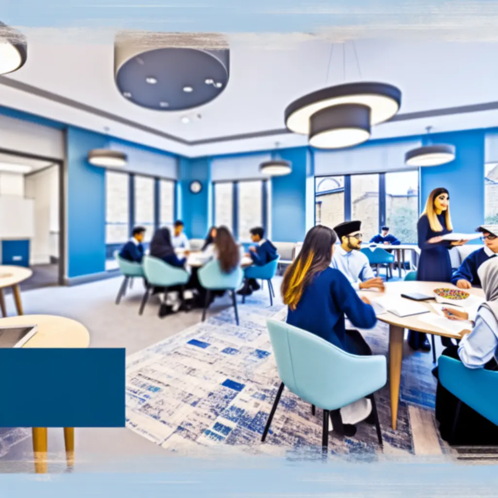 Collaborative classroom environment at FAVOR LOPS LTD in London with students engaged in learning.