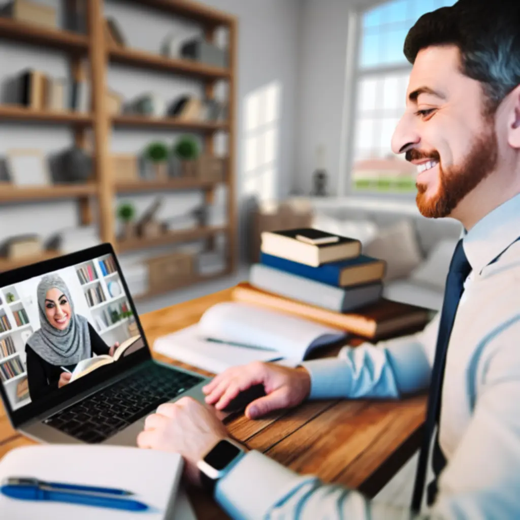 Mentor and learner connecting successfully through a virtual learning session
